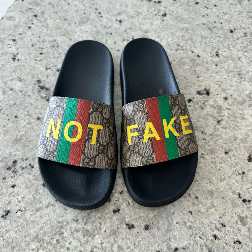 Gucci “Not Fake” Slides